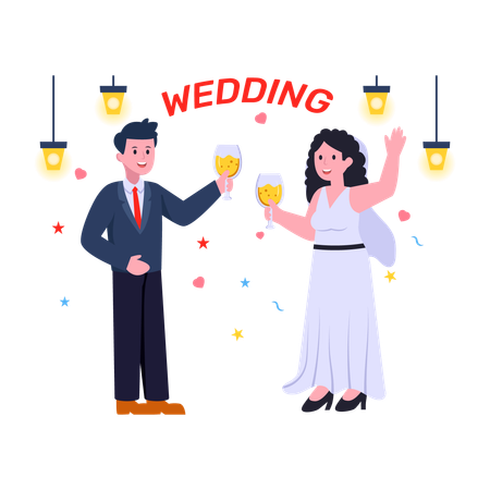 Cerimônia de casamento  Ilustração