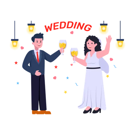 Cerimônia de casamento  Ilustração