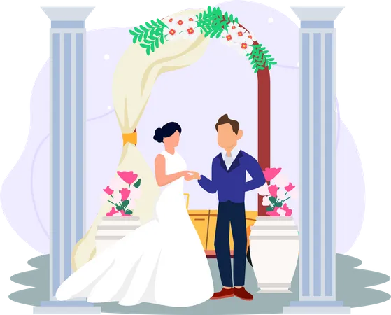 Cerimônia de casamento  Ilustração