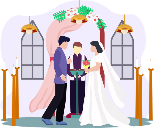 Cerimônia de casamento  Ilustração