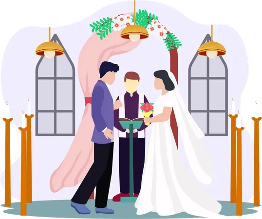 Cerimônia de casamento  Ilustração