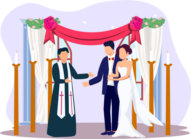 Cerimônia de casamento  Ilustração