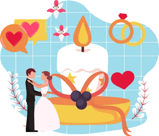 Cerimônia de casamento  Ilustração