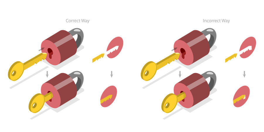 Cerradura y llave  Ilustración