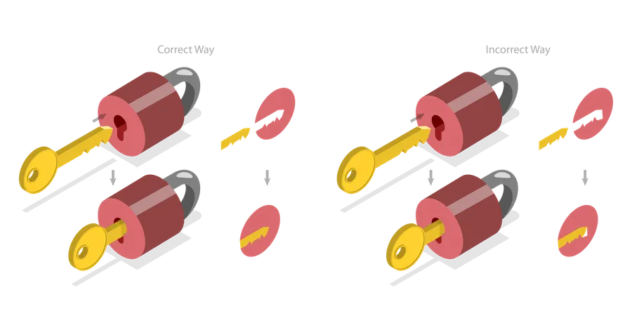 Cerradura y llave  Ilustración