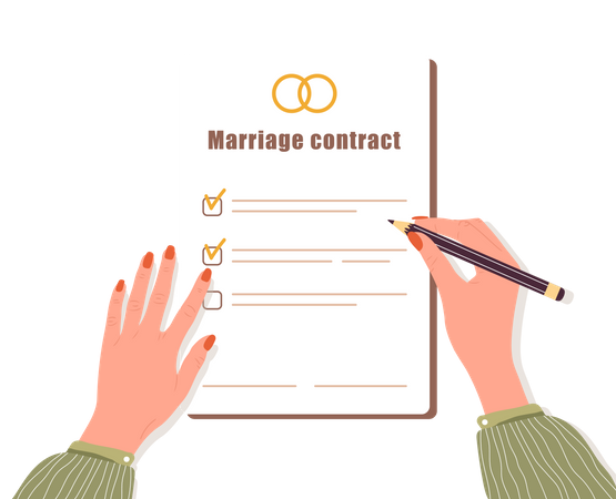 Certificado de boda prenupcial  Ilustración