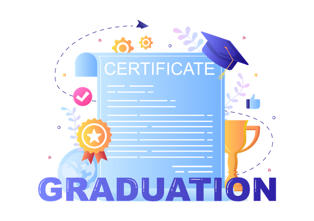 Certificado de graduação  Ilustração