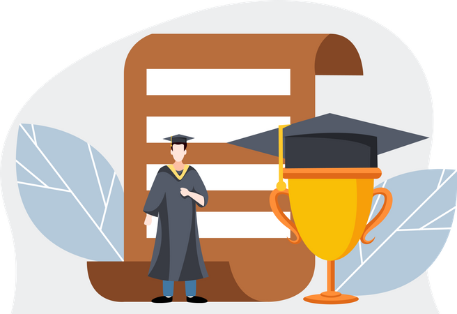 Certificado de graduação  Ilustração