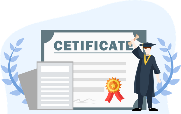 Certificado de graduação  Ilustração