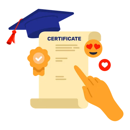 Certificado de graduação  Ilustração