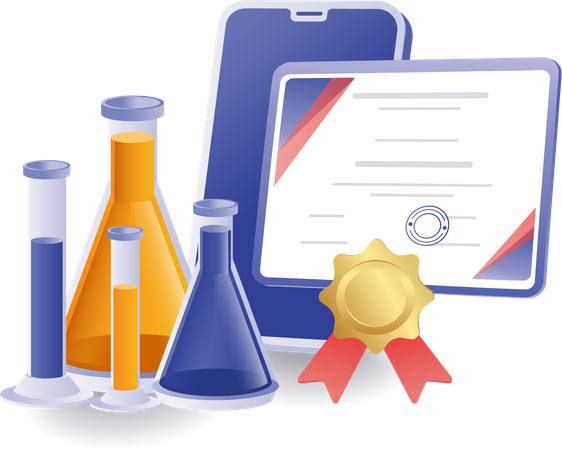 Certificado de resultados de pesquisa de laboratório escolar  Ilustração