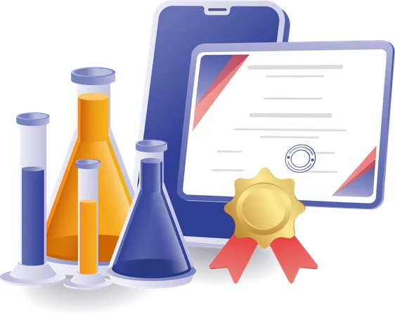 Certificado de resultados de pesquisa de laboratório escolar  Ilustração