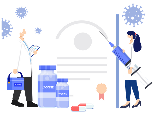 Certificado de vacinação corona  Illustration