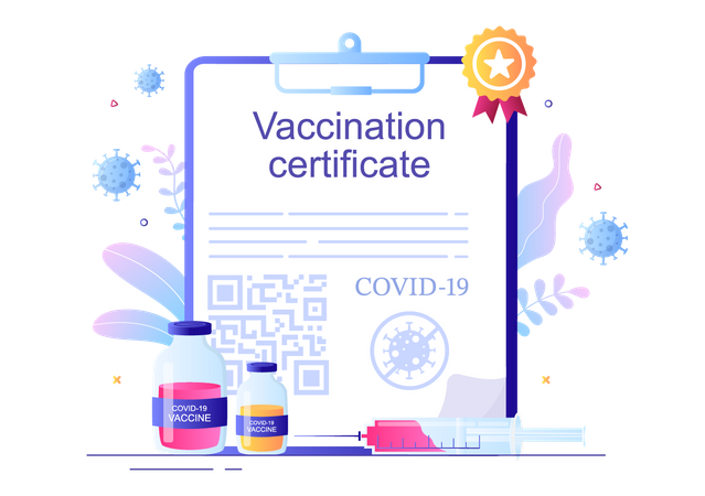 Certificado de vacinação Covid  Illustration