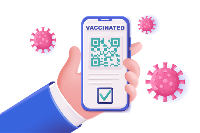 Certificado de vacinação on-line  Ilustração