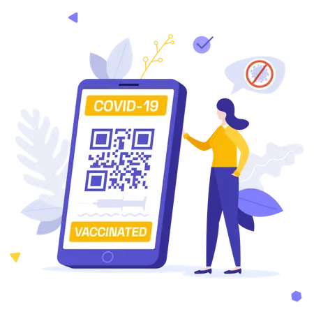 Certificado de vacinação on-line  Ilustração