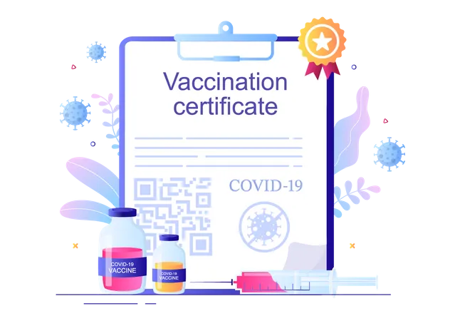 Certificado de vacunación Covid  Ilustración