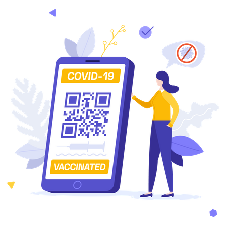 Certificado de vacunación en línea  Ilustración