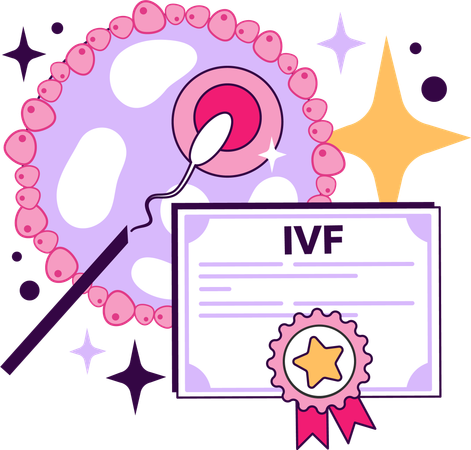 Certificado de fertilização in vitro  Ilustração