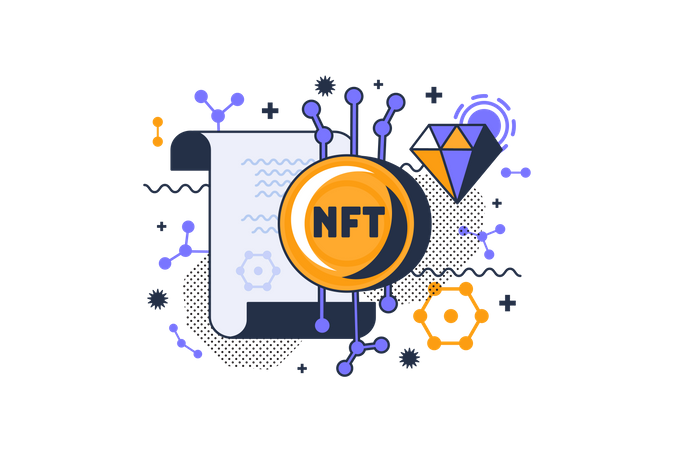 Certificado nft  Ilustración