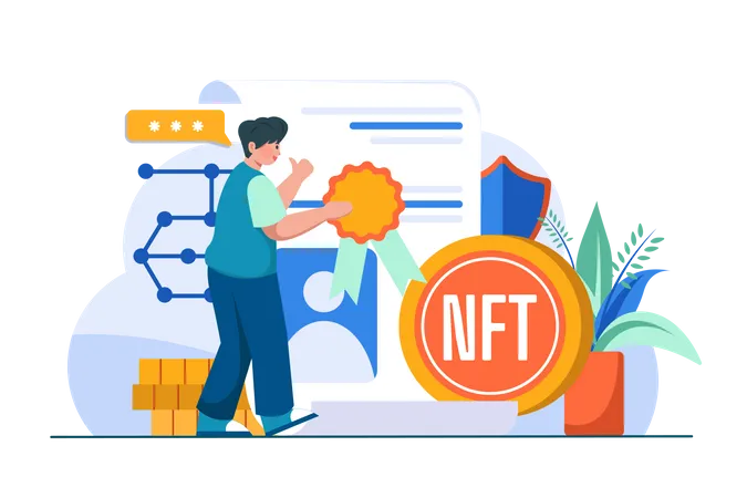 Certificado nft  Ilustração