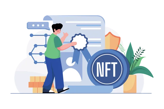 Certificado nft  Ilustração