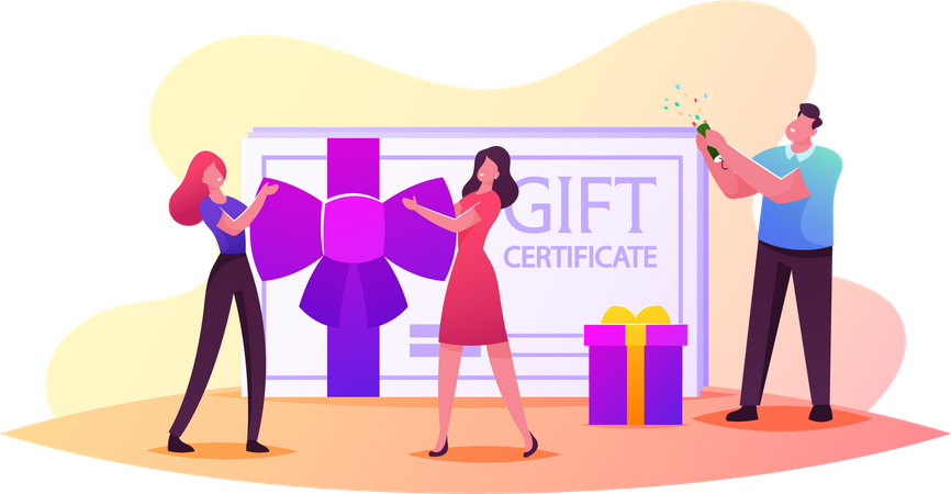 Certificado de regalo y venta  Ilustración