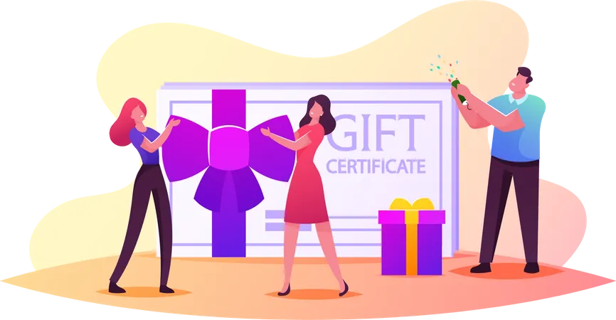 Certificado de regalo y venta  Ilustración