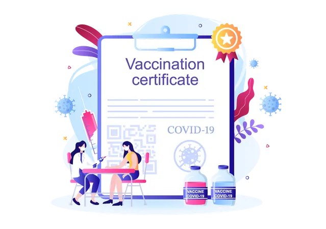 Certificat de vaccination contre le Covid-19  Illustration