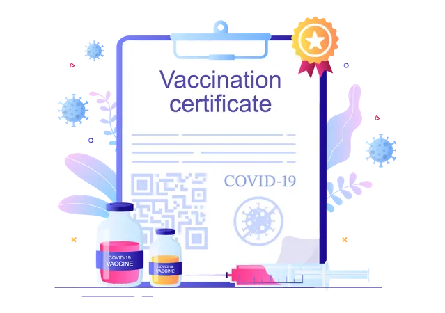 Certificat de vaccination Covid  Illustration
