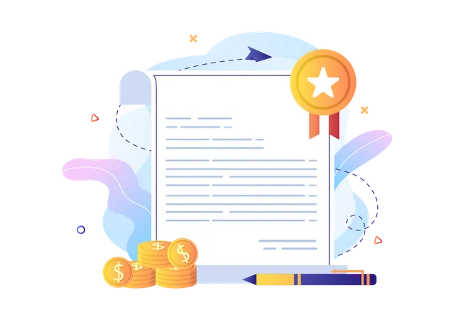 Certificate of achievement  Illustration