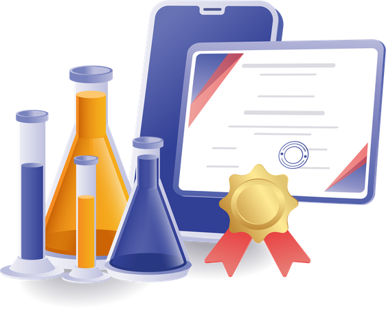 Certificate of school laboratory research results  Illustration