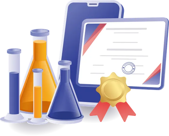 Certificate of school laboratory research results  Illustration