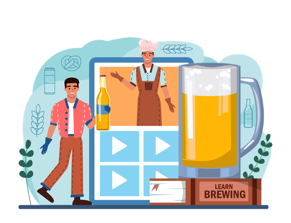 Serviço online de cervejaria  Ilustração