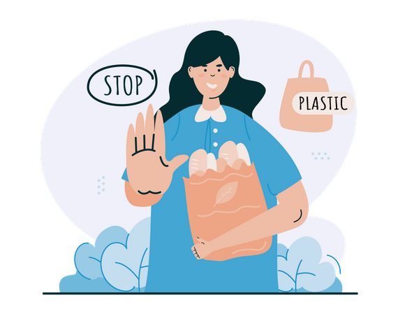 Arrêtez d'utiliser du plastique d'achat  Illustration