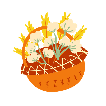 Cesta de flores  Ilustração