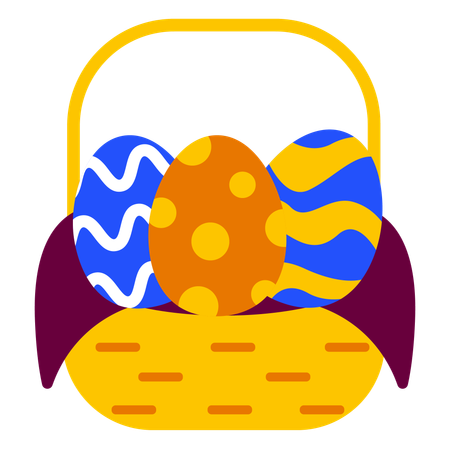 Cesta de ovos de páscoa  Ilustração