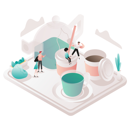Chá e café grátis  Ilustração