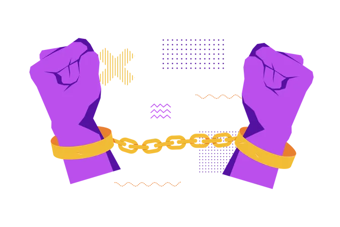 Chained Hands  Illustration