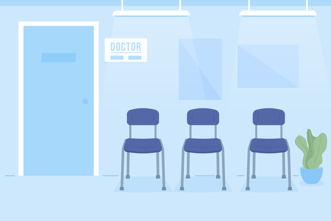 Chairs in doctor office reception room Illustration