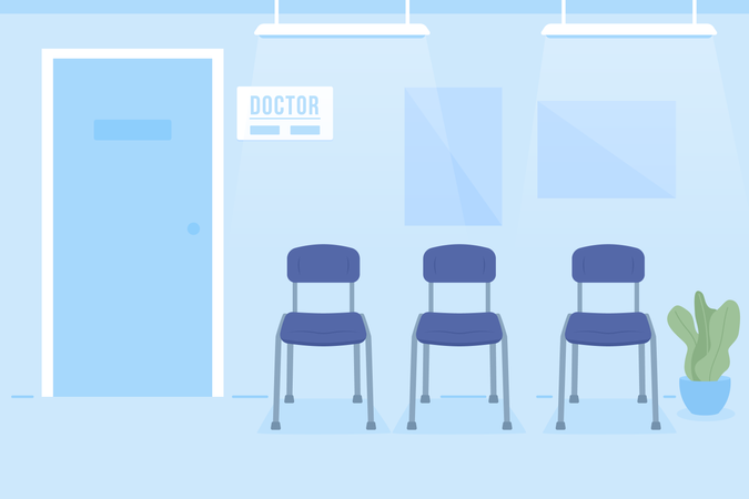 Chairs in doctor office reception room  Illustration