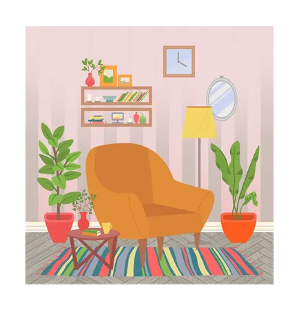 Chaise vide dans le salon  Illustration