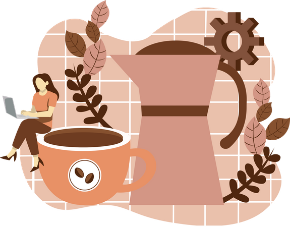 Chaleira de café  Ilustração