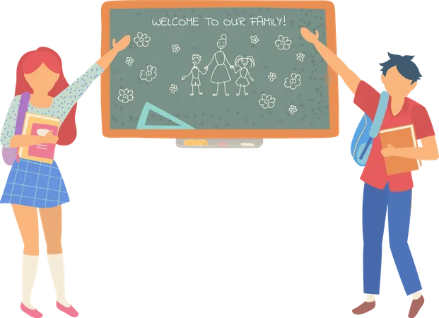 Chalkboard In Classroom  Illustration