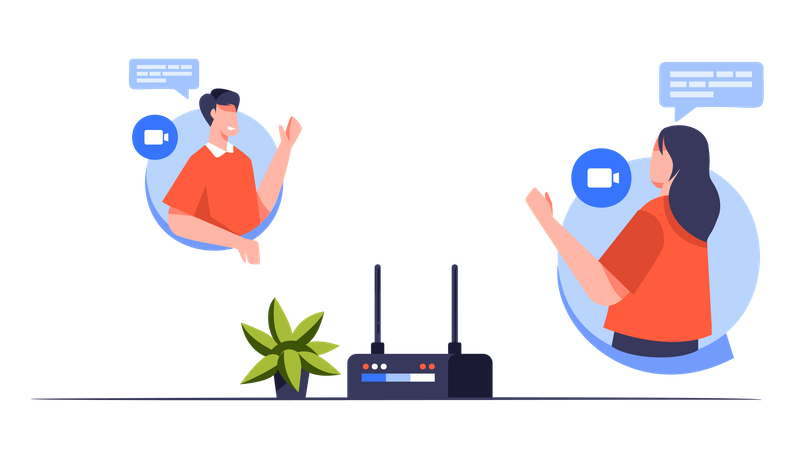 Chamadas Wi-Fi on-line  Ilustração