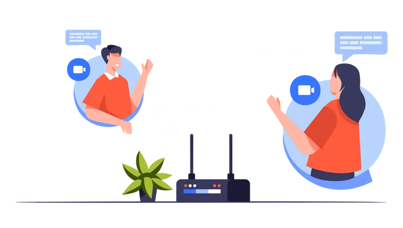 Chamadas Wi-Fi on-line  Ilustração