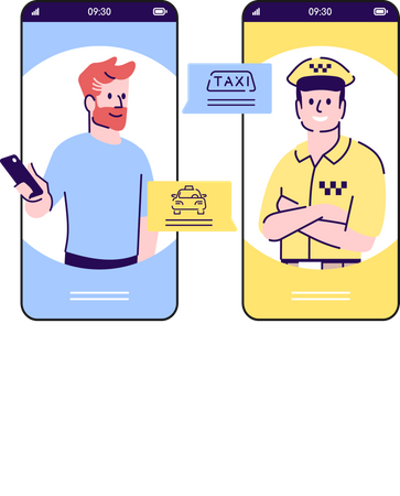 Chamar serviço de táxi  Ilustração