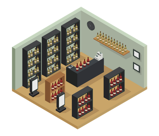 Champagne Store  Illustration