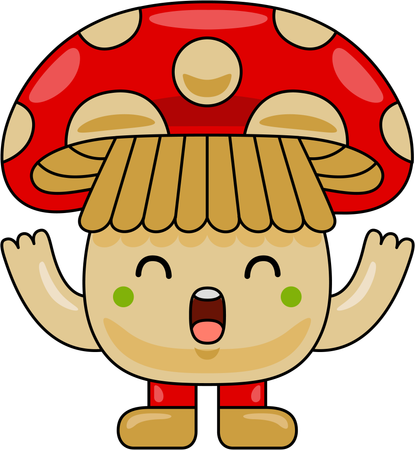 Mascotte de champignon  Illustration