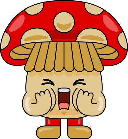 Personnage mascotte champignon criant  Illustration